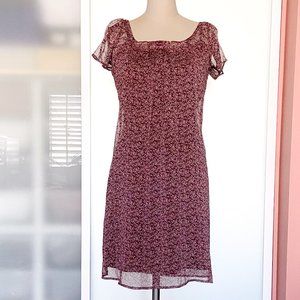 Mossimo Target maroon print shift dress size small
